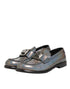 Dolce & Gabbana Metallic Silver Logo Slip On Men Dress Shoes
