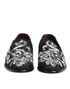 Dolce & Gabbana Black Silver Sequined Loafers Men Dress Shoes