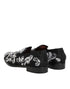 Dolce & Gabbana Black Silver Sequined Loafers Men Dress Shoes
