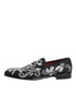 Dolce & Gabbana Black Silver Sequined Loafers Men Dress Shoes