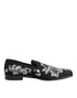 Dolce & Gabbana Black Silver Sequined Loafers Men Dress Shoes