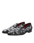 Dolce & Gabbana Black Silver Sequined Loafers Men Dress Shoes