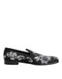 Dolce & Gabbana Black Silver Sequined Loafers Men Dress Shoes