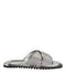 Dolce & Gabbana Silver Strass Slides Flats Slippers Shoes