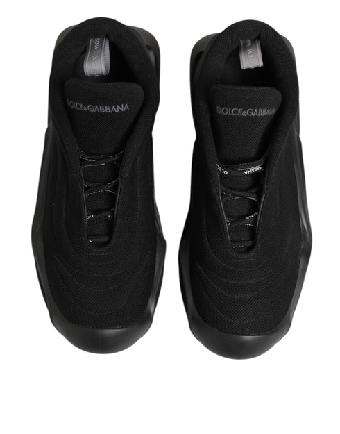 Dolce & Gabbana Black Lace Up Wave Low Top Men Sneaker Shoes