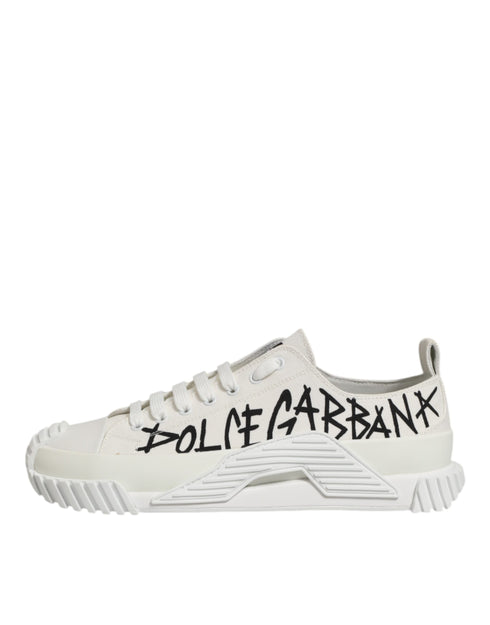 Dolce & Gabbana White Cotton NS1 Low Top Sneaker Shoes