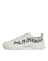Dolce & Gabbana White Cotton NS1 Low Top Sneaker Shoes
