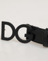 Dolce & Gabbana Black Exotic Leather Metal Logo Buckle Belt
