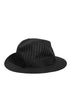 Dolce & Gabbana Black Striped Virgin Wool Men Fedora Capello Hat
