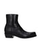 Versace Black Leather Ankle Boots