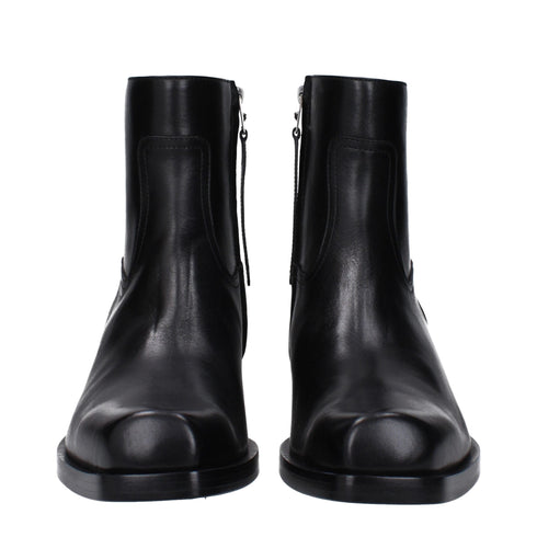 Versace Black Leather Ankle Boots