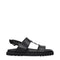 Versace Black Leather Flat Sandals