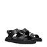 Versace Black Leather Flat Sandals