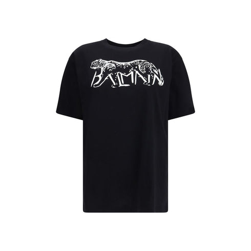 Balmain T-shirt with Leopard Print