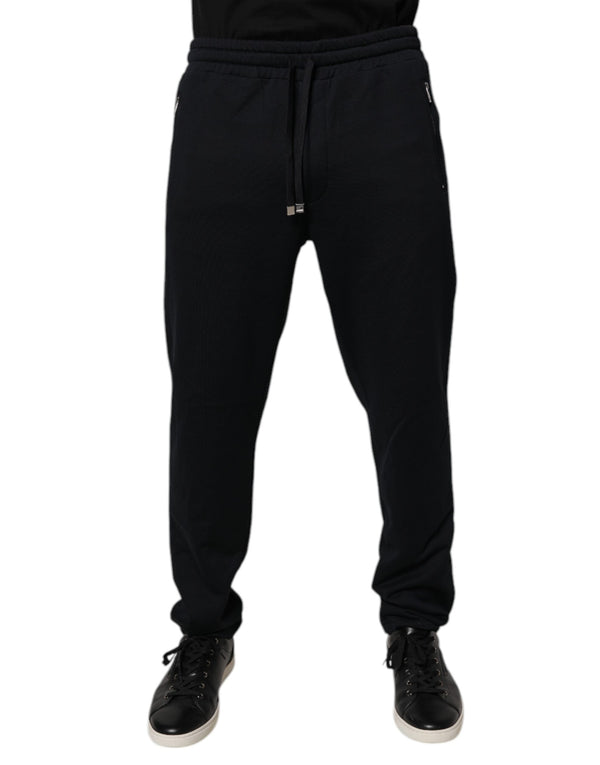 Dolce & Gabbana Black Cotton Men Jogger Sweatpants Pants