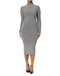 Dolce & Gabbana Gray Nylon Bodycon Sheath Long Sleeves Dress