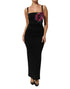 Dolce & Gabbana Black Flower Applqies Bodycon Sheath Dress