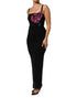Dolce & Gabbana Black Flower Applqies Bodycon Sheath Dress