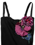 Dolce & Gabbana Black Flower Applqies Bodycon Sheath Dress