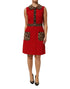 Dolce & Gabbana Red Leopard Viscose Sheath A-line Dress