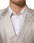 Dolce & Gabbana Beige MARTINI Double-Breasted Suit Blazer