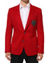 Dolce & Gabbana Red Cashmere 2 Buttons Suit Jacket Blazer