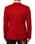 Dolce & Gabbana Red Cashmere 2 Buttons Suit Jacket Blazer