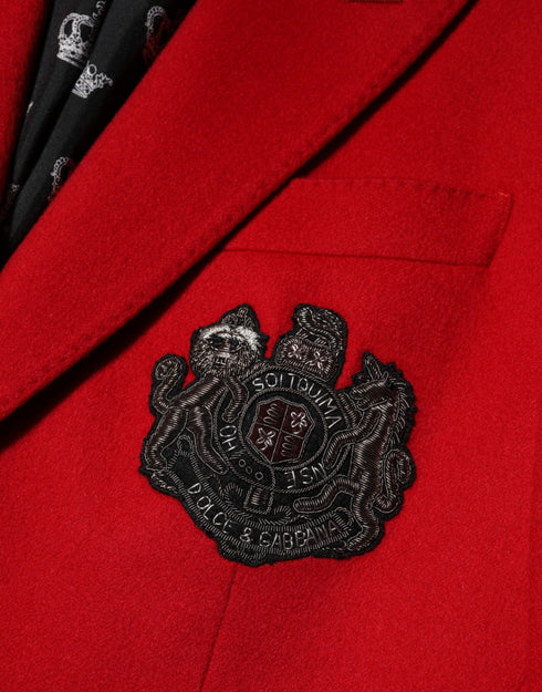 Dolce & Gabbana Red Cashmere 2 Buttons Suit Jacket Blazer