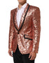 Dolce & Gabbana Pink Sequin SICILIA 1 Button Men Suit Blazer