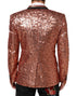 Dolce & Gabbana Pink Sequin SICILIA 1 Button Men Suit Blazer