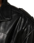 Dolce & Gabbana Black Leather Full Zip Biker Blouson Jacket