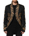 Dolce & Gabbana Black Brocade Embroidery Men Coat Jacket