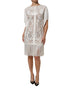 Dolce & Gabbana White Floral Lace Fringe Knee Length Dress