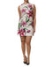 Dolce & Gabbana White Cotton Floral Sleeveless Mini Dress