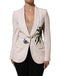 Dolce & Gabbana Beige Embroidered Single Breasted Jacket