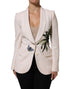 Dolce & Gabbana Beige Embroidered Single Breasted Jacket