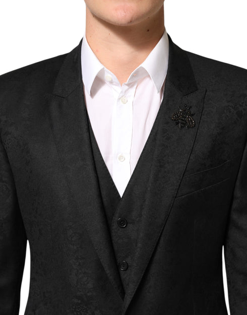 Dolce & Gabbana Black MARTINI 2 Buttons Suit 3 Piece Suit