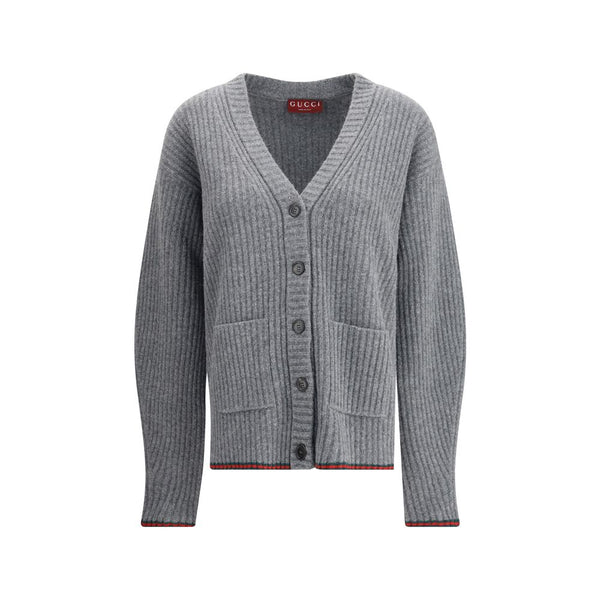 Gucci Ribbed Knit Wool Cardigan