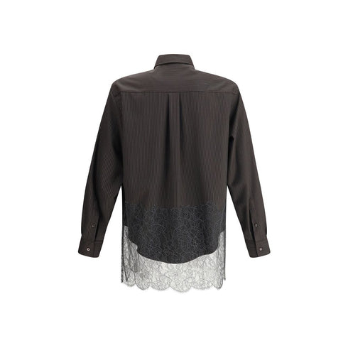 Fendi Pinstripe Wool and Lace Shirt