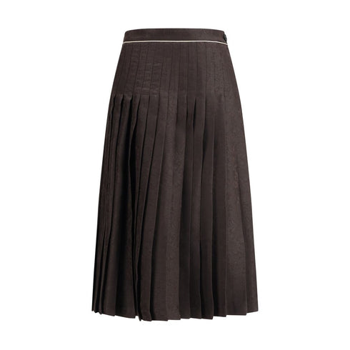 Burberry Sunflower Pleated Silk Skirt