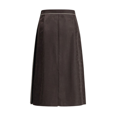 Burberry Sunflower Pleated Silk Skirt