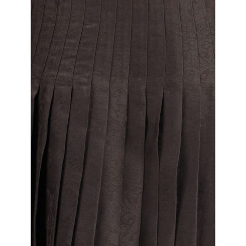 Burberry Sunflower Pleated Silk Skirt