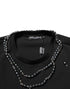 Dolce & Gabbana Black Polyester Necklace Embellished T-shirt