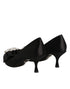 Dolce & Gabbana Black Satin Bow Crystal Embellishment Pumps Shoes