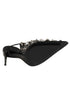 Dolce & Gabbana Black Studded Leather Heels Slingbacks Shoes