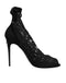 Dolce & Gabbana Black Stretch Taormina Lace Boots Shoes