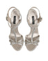 Dolce & Gabbana Silver Strass Ankle Strap Heels Sandals Shoes