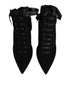 Dolce & Gabbana Black Stiletto Heels Lace Up Boots Shoes
