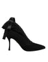 Dolce & Gabbana Black Stiletto Heels Lace Up Boots Shoes