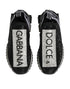 Dolce & Gabbana Black Silver Slip On Sorrento Sneakers Shoes